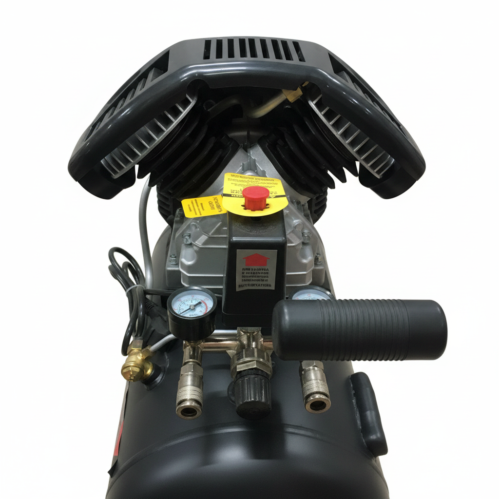 Compressor pump head white background